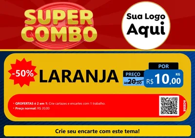 Modelo de Cartaz para Cartaz A4 Horizontal com o tema Super Combo para Hortifrúti