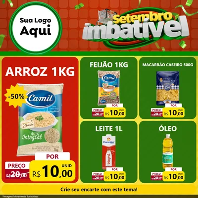 Modelo de Rede Social para Feed Facebook com o tema Setembro Imbatível para Supermercado