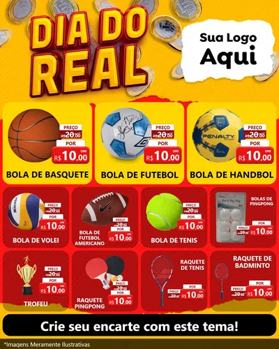 Modelo de Rede Social para Feed Instagram com o tema Dia Do Real para Artigos Esportivos