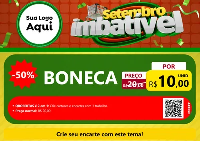 Modelo de Cartaz para Cartaz A4 Horizontal com o tema Setembro Imbatível para Brinquedos