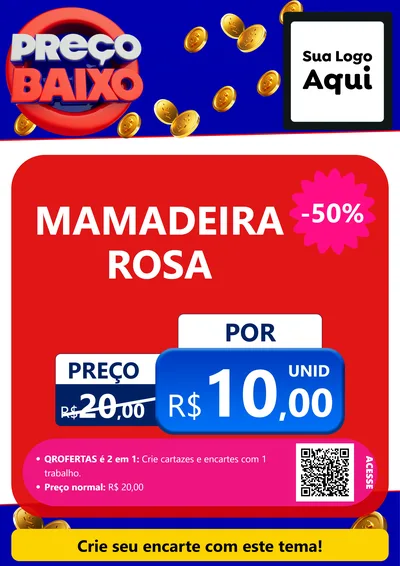 Modelo de Cartaz para Cartaz A4 Vertical com o tema Preço Baixo para Bebês