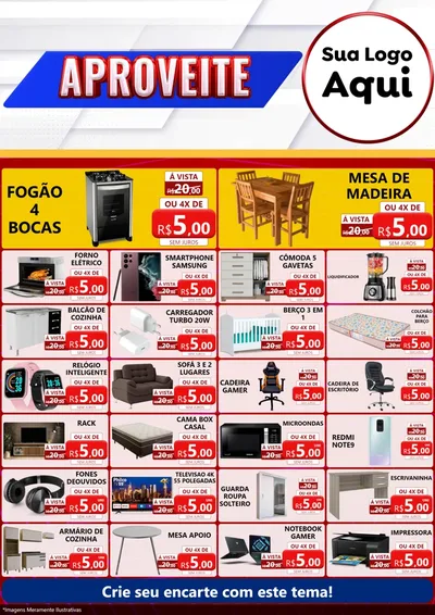 Modelo de Encarte para Encarte A4 Vertical com o tema Aproveite para Móveis e Eletro