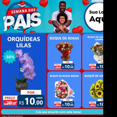 Modelo de Rede Social para Feed Facebook com o tema Semana Dos Pais para Floricultura e jardim
