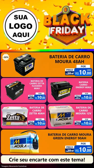 Modelo de TV para TV Vertical com o tema Black Friday para Baterias Elétricas
