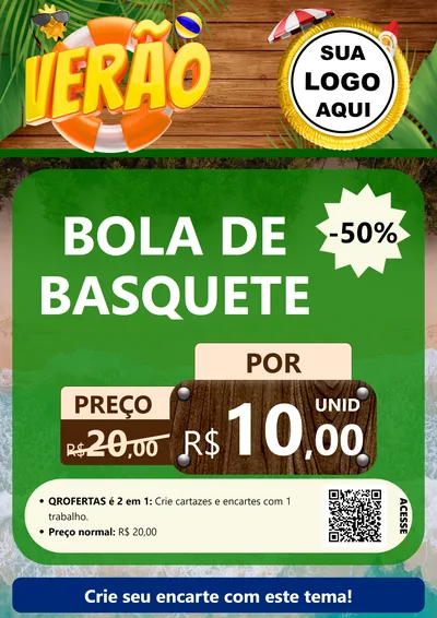 Modelo de Cartaz para Cartaz A4 Vertical com o tema Verão para Artigos Esportivos