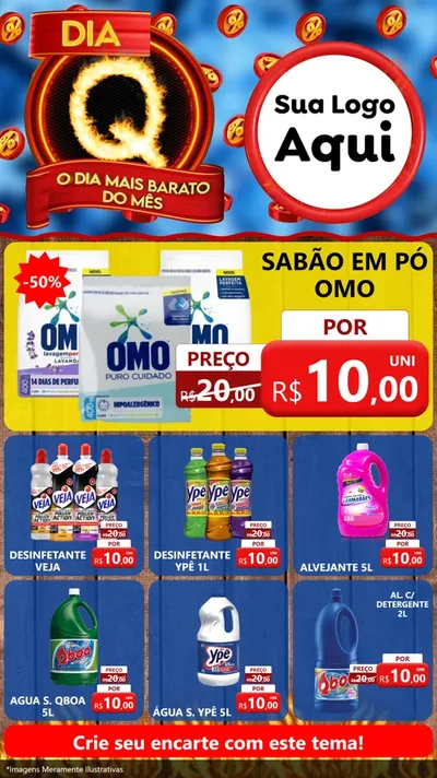 Modelo de Rede Social para Stories com o tema Dia Q - O Dia Mais Barato Do Mês para Produtos de Limpeza