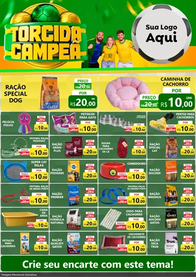 Modelo de Encarte para Encarte A4 Vertical com o tema Torcida Campeã - Copa para Pet Shop