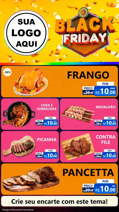 Modelo de TV para TV Vertical com o tema Black Friday para Assados