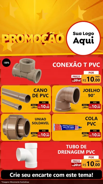 Modelo de TV para TV Vertical com o tema Promoção para Tubos e conexões