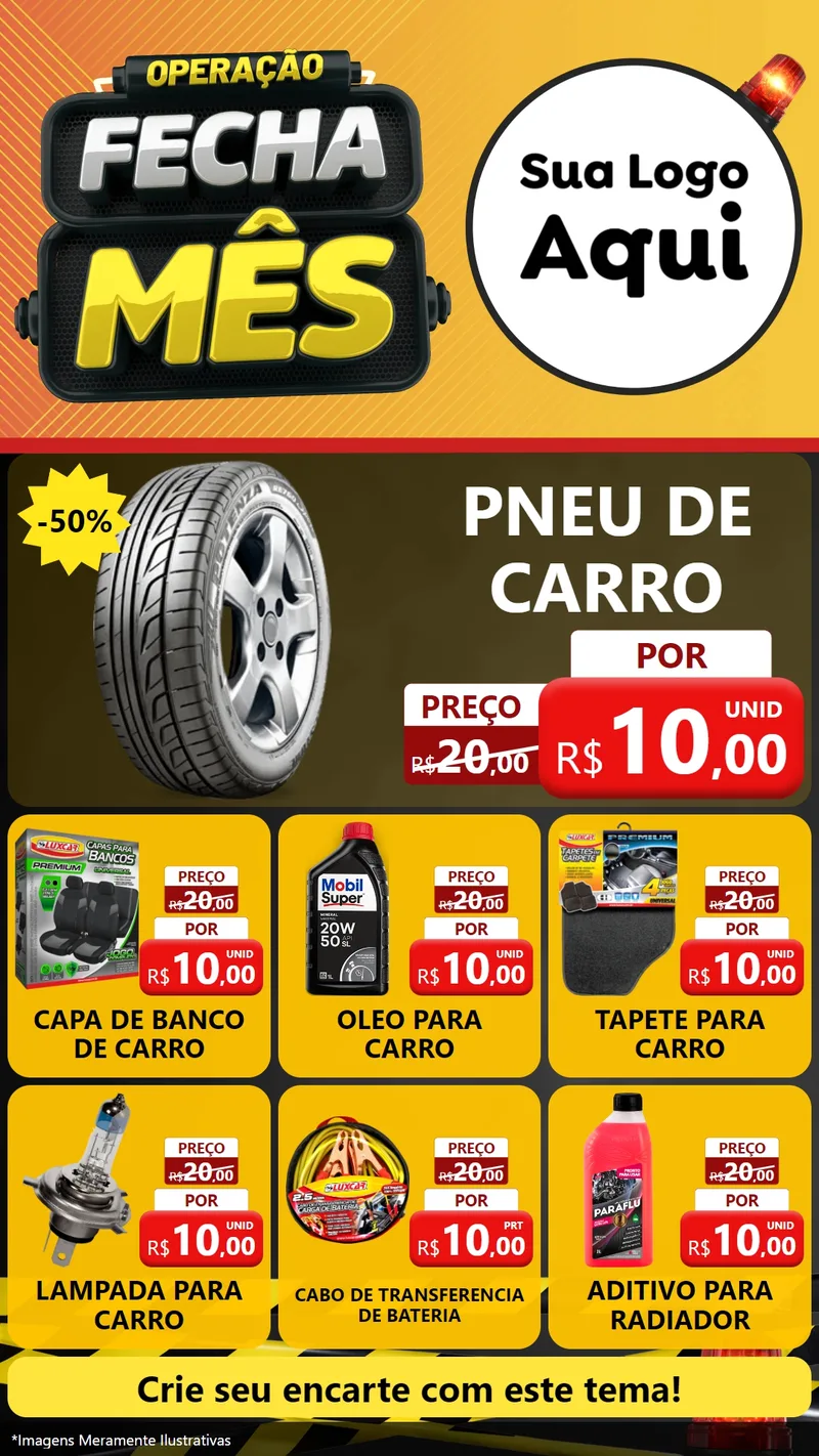 Modelo de Rede Social para Stories com o tema Operação Fecha Mês para Auto peças