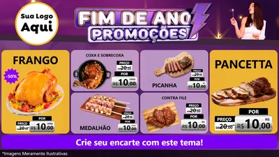 Modelo de TV para TV Horizontal com o tema Fim de Ano Promoções para Assados