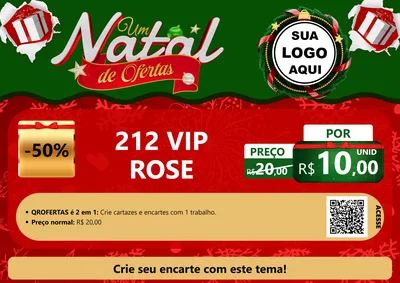Modelo de Cartaz para Cartaz A4 Horizontal com o tema Um Natal de Ofertas para Perfumes