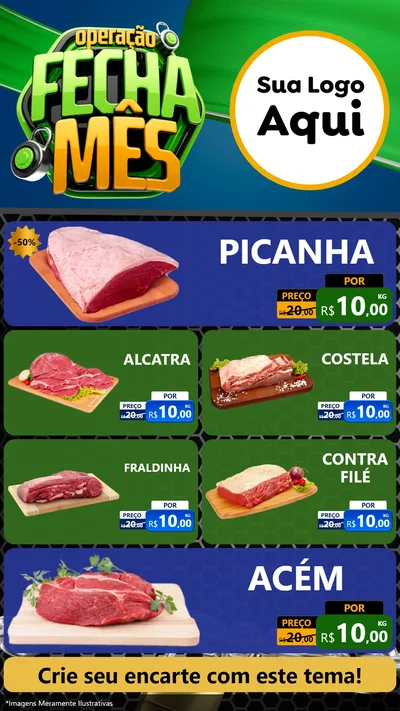 Modelo de TV para TV Vertical com o tema Operação Fecha Mês para Açougue