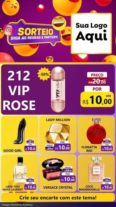 Modelo de Rede Social para Stories com o tema Sorteio para Perfumes