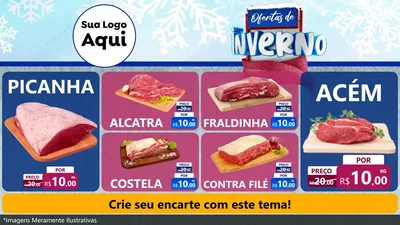 Modelo de TV para TV Horizontal com o tema Ofertas de Inverno para Açougue