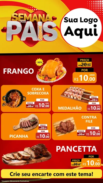 Modelo de TV para TV Vertical com o tema Semana Dos Pais para Assados