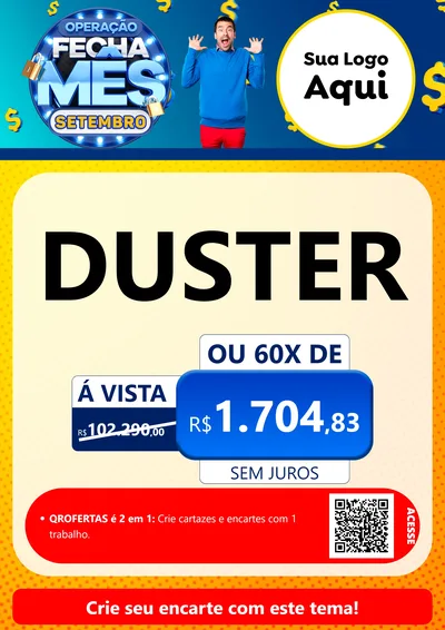 Modelo de Cartaz para Cartaz A4 Vertical com o tema Operação Fecha Mês Setembro para Concessionaria de Carros