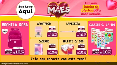 Modelo de TV para TV Horizontal com o tema Mês das Mães para Papelaria