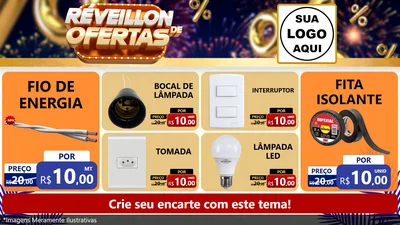 Modelo de TV para TV Horizontal com o tema Réveillon de Ofertas para Materiais Elétricos