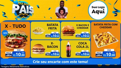 Modelo de TV para TV Horizontal com o tema Dia dos Pais para Hamburgueria