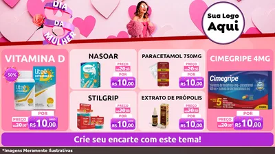 Modelo de TV para TV Horizontal com o tema Dia da Mulher para Farmácia