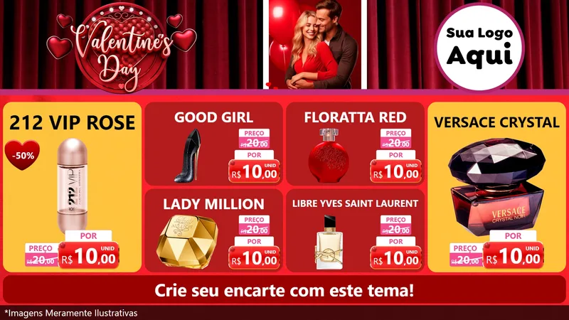 Modelo de TV para TV Horizontal com o tema Valentine's Day para Perfumes