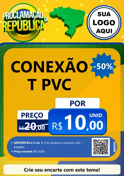 Modelo de Cartaz para Cartaz A4 Vertical com o tema Proclamação da República para Tubos e conexões