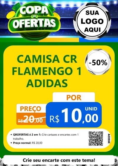 Modelo de Cartaz para Cartaz A4 Vertical com o tema Copa de Ofertas para Roupas e acessórios