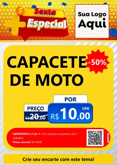 Modelo de Cartaz para Cartaz A4 Vertical com o tema Sexta Mais Especial para Moto peças