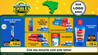 Modelo de TV para TV Horizontal com o tema Proclamação da República para Higiene Pessoal