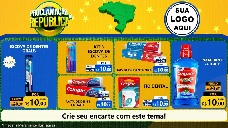 Modelo de TV para TV Horizontal com o tema Proclamação da República para Higiene Pessoal