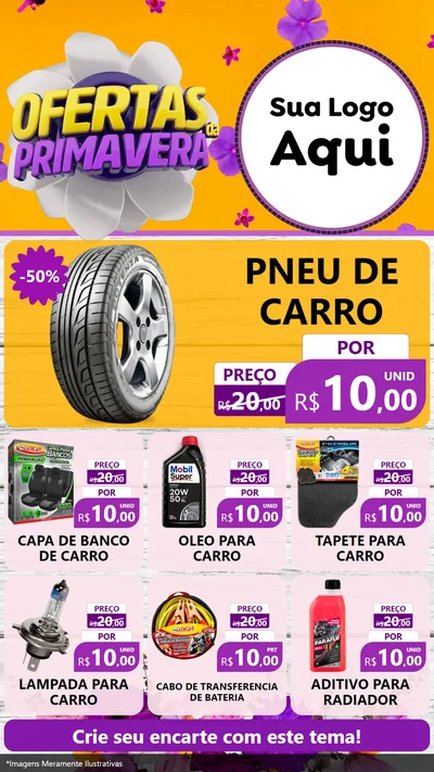 Modelo de Rede Social para Stories com o tema Ofertas Da Primavera para Auto peças