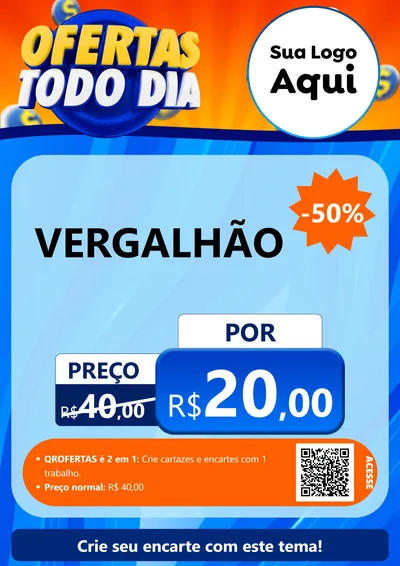 Modelo de Cartaz para Cartaz A4 Vertical com o tema Ofertas Todo Dia para Ferragens