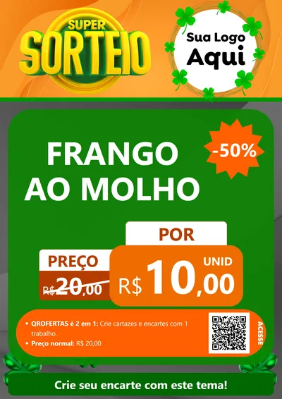 Modelo de Cartaz para Cartaz A4 Vertical com o tema Super Sorteio para Restaurante