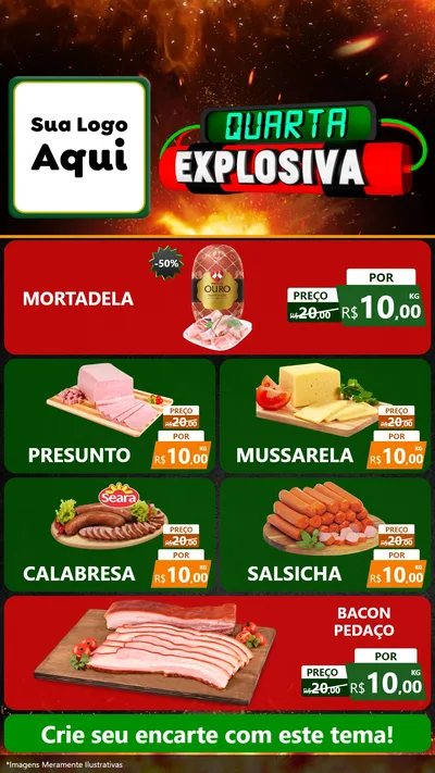 Modelo de TV para TV Vertical com o tema Quarta Explosiva para Frios e Laticínios