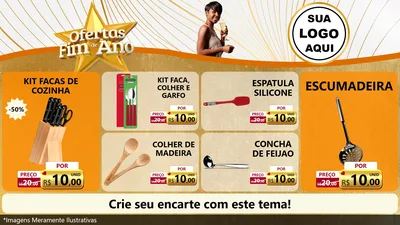 Modelo de TV para TV Horizontal com o tema Ofertas Fim de Ano para Utilidades Domésticas
