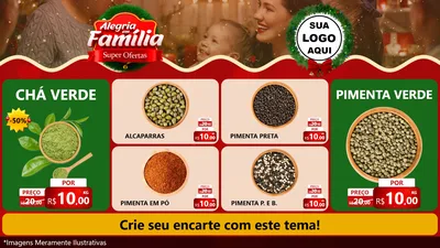 Modelo de TV para TV Horizontal com o tema Alegria Em Família - Super Ofertas para Produtos Naturais
