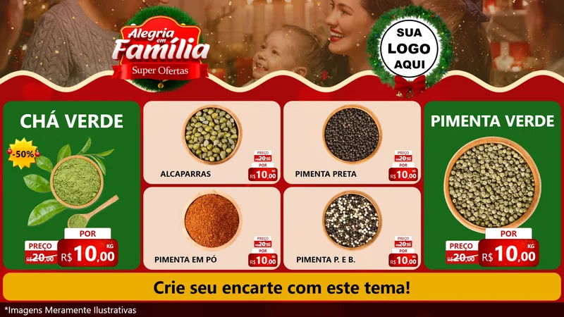 Modelo de TV para TV Horizontal com o tema Alegria Em Família - Super Ofertas para Produtos Naturais
