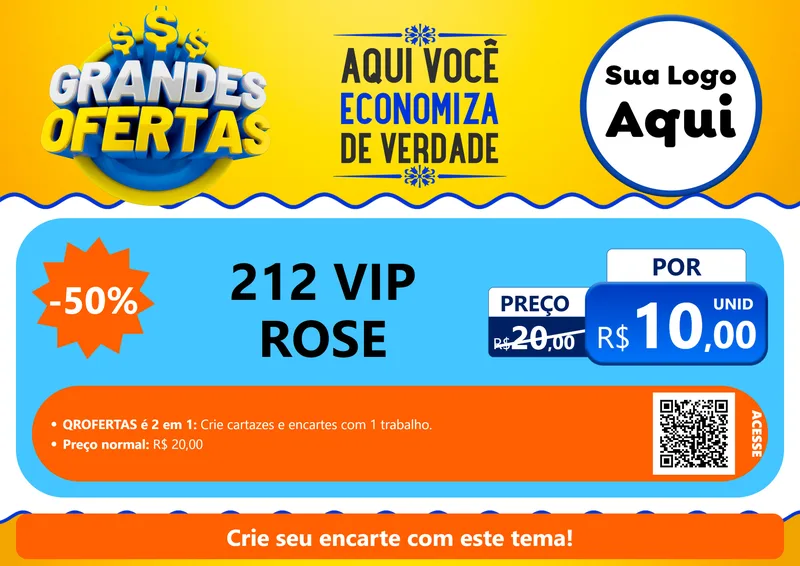 Modelo de Cartaz para Cartaz A4 Horizontal com o tema Grandes Ofertas para Perfumes