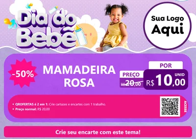 Modelo de Cartaz para Cartaz A4 Horizontal com o tema Dia do Bebê para Bebês