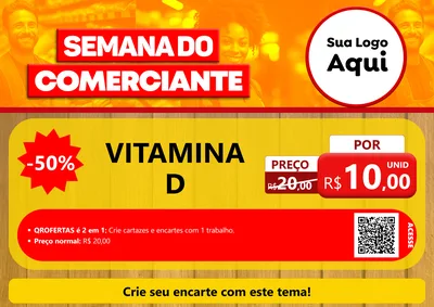 Modelo de Cartaz para Cartaz A4 Horizontal com o tema Semana do Comerciante para Farmácia