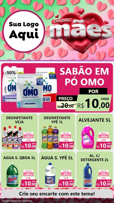 Modelo de Rede Social para Stories com o tema Dia das Mães para Produtos de Limpeza