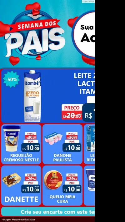 Modelo de Rede Social para Stories com o tema Semana Dos Pais para Frios e Laticínios