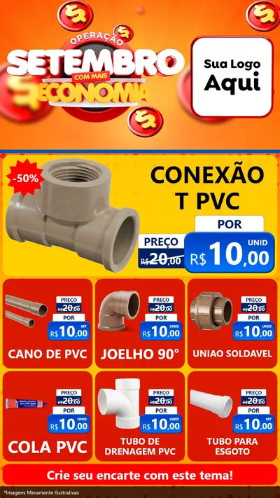 Modelo de Rede Social para Stories com o tema Operação Setembro Com Muita Economia para Tubos e conexões