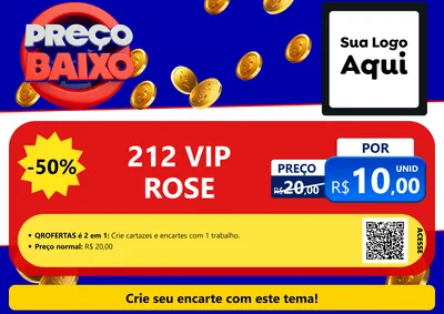Modelo de Cartaz para Cartaz A4 Horizontal com o tema Preço Baixo para Perfumes