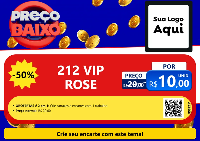 Modelo de Cartaz para Cartaz A4 Horizontal com o tema Preço Baixo para Perfumes