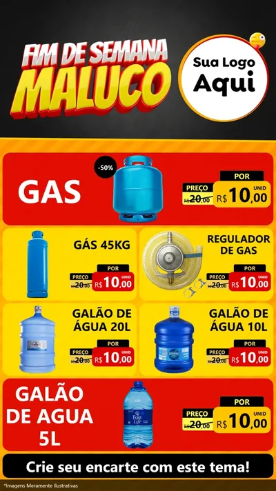 Modelo de TV para TV Vertical com o tema Final de Semana Maluco para Água e gás