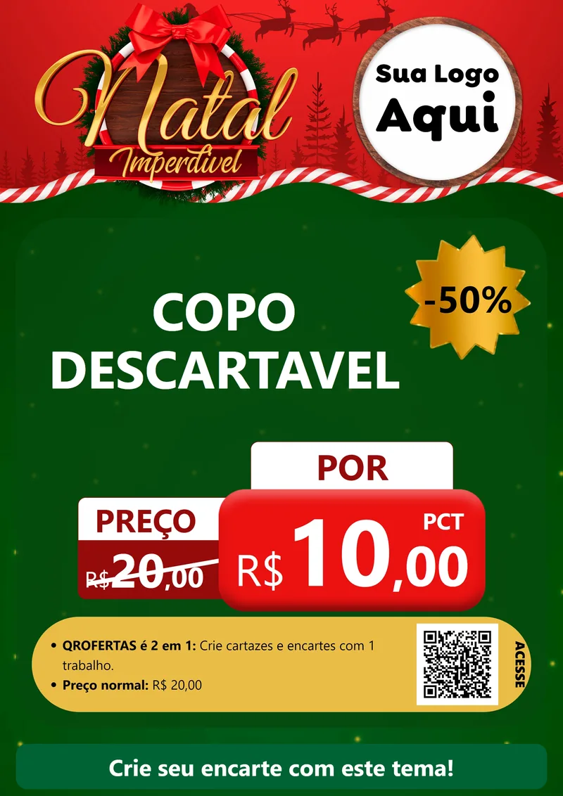 Modelo de Cartaz para Cartaz A4 Vertical com o tema Natal Imperdível para Embalagens