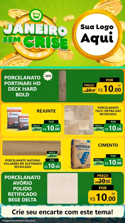 Modelo de TV para TV Vertical com o tema Janeiro Sem Crise para Pisos e revestimentos