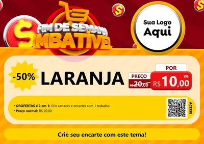 Modelo de Cartaz para Cartaz A4 Horizontal com o tema Fim de Semana Imbatível para Hortifrúti